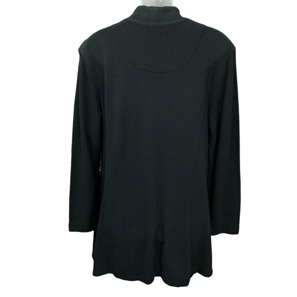 NIC+ZOE Cardigan Snap Front Midway Long Sleeves Black 2 Pockets Women Size 1X - Picture 2 of 11